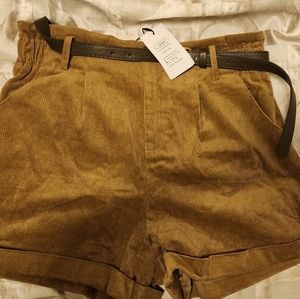 CIDER texture shorts with style  belt